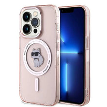 Заредете изображение във визуализатора на галерията – Karl Lagerfeld IML Choupette MagSafe case for iPhone 14 Pro Max - pink
