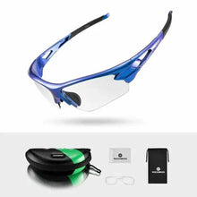 Заредете изображение във визуализатора на галерията – Rockbros 10069 photochromic UV400 cycling glasses - blue
