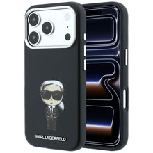 Заредете изображение във визуализатора на галерията – KARL LAGERFELD case for IPHONE 18 Pro/ 17 Pro compatible with MagSafe (Smooth Ikonik Sketch) black
