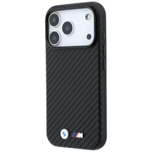 Заредете изображение във визуализатора на галерията – BMW case for IPHONE 18 Pro Max/17 Pro Max compatible with MagSafe (Carbon Metal Logo) black 
