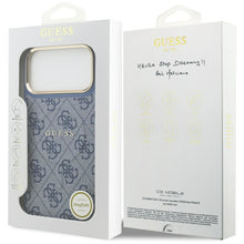 Заредете изображение във визуализатора на галерията – GUESS case for IPHONE 17 Pro Max compatible with MagSafe GUHMP17XP4MSEGCB (PU 4G W/ Classic) blue
