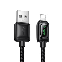 Кабел с LCD дисплей USB A към Lightning Hoco 2,4A 1,2 m U146 - черен
