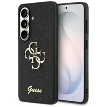 Заредете изображение във визуализатора на галерията – GUESS case for SAMSUNG S26 GUHCS26SHG4SGK (Fixed Glitter 4G Big Metal Logo) black
