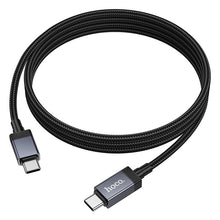 Заредете изображение във визуализатора на галерията – Cable USB C to USB C Hoco 3A 60W with display 1 m X118 black
