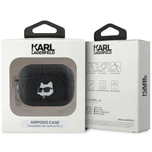 Заредете изображение във визуализатора на галерията – Karl Lagerfeld Monogram Choupette Head case for AirPods Pro 2 - black
