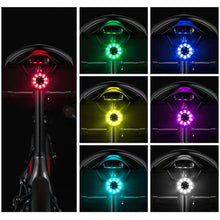 Заредете изображение във визуализатора на галерията – Rockbros Q1 rear bicycle light 7 colors LED + USB-C - USB-A cable - black
