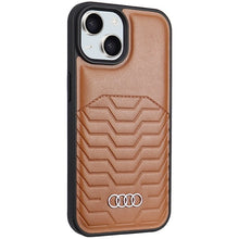 Заредете изображение във визуализатора на галерията – Audi Synthetic Leather case with MagSafe for iPhone 15 / 14 / 13 - brown
