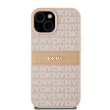 Заредете изображение във визуализатора на галерията – Original Case DKNY hardcase Leather Mono Stripe &amp; Metal Logo DKHCP15MPRTHSLP for Iphone 15 Plus/14 Plus pink
