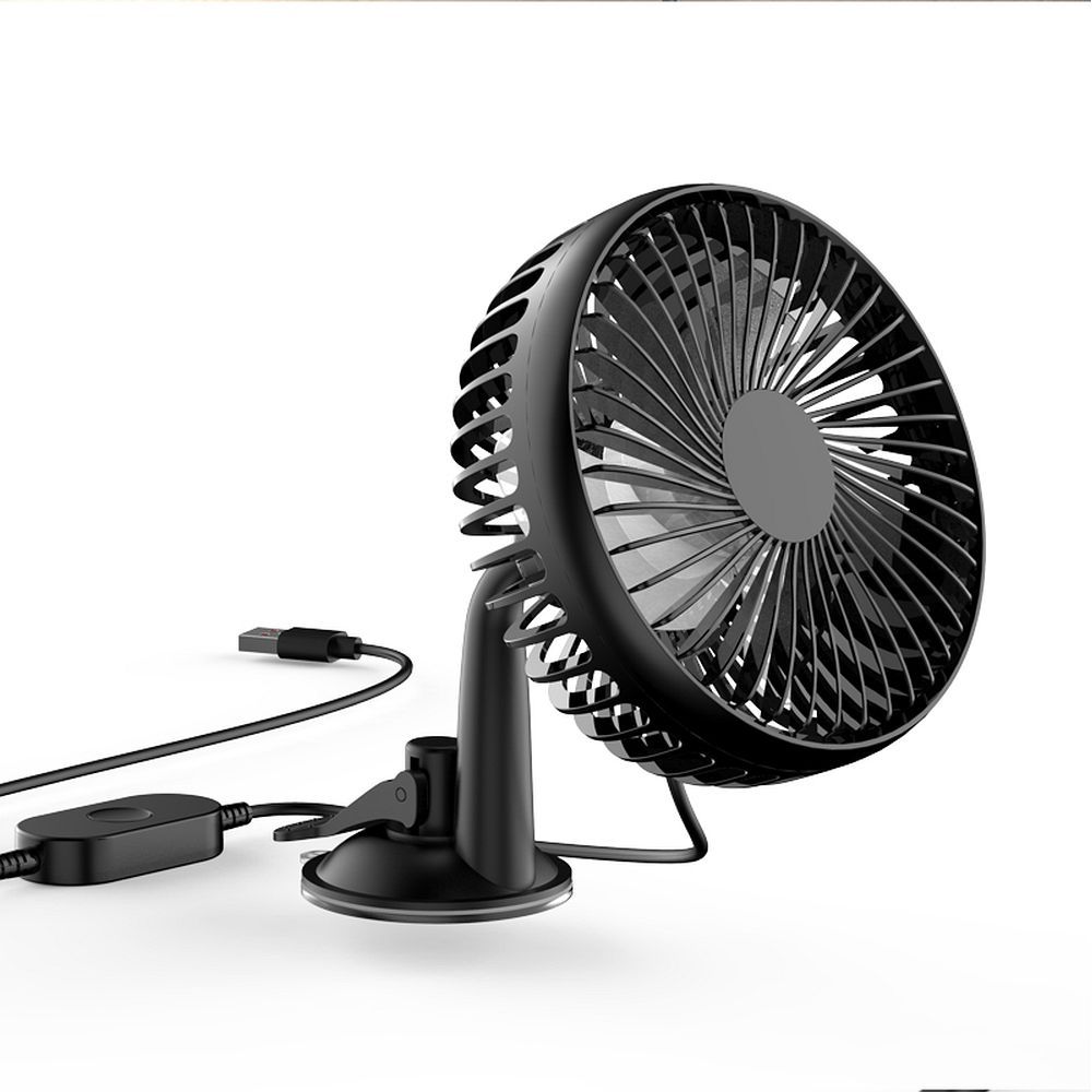 Car fan with suction cup black