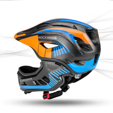 Заредете изображение във визуализатора на галерията – Children's bicycle helmet with detachable visor Rockbros TT-32SOBL-S size S - black and orange

