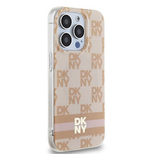 Заредете изображение във визуализатора на галерията – Original Case DKNY hardcase IML Checkered Mono Pattern &amp; Printed Stripes MagSafe DKHMP15XHCPTSP for Iphone 15 Pro Max pink
