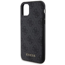 Заредете изображение във визуализатора на галерията – Guess 4G Metal Logo case set for iPhone 11 + 5000mAh MagSafe power bank - black
