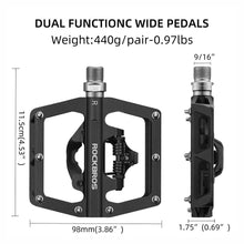 Заредете изображение във визуализатора на галерията – Rockbros PD15-BK Aluminum Alloy Bicycle Pedal Set - Black
