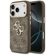 Заредете изображение във визуализатора на галерията – GUESS case for IPHONE 18 Pro / 17 Pro GUE005483 (PU W/ Big 4G Classic Logo) brown gold
