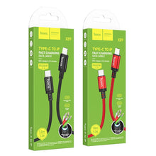 Заредете изображение във визуализатора на галерията – HOCO cable Type C to Lightning PD 20W X89 1 m black
