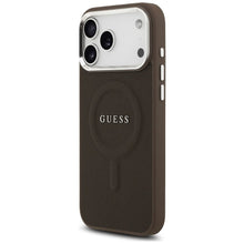Заредете изображение във визуализатора на галерията – GUESS case for IPHONE 17 Pro compatible with MagSafe GUHMP17LPSAREGSW (PU W/ Classic Logo) brown

