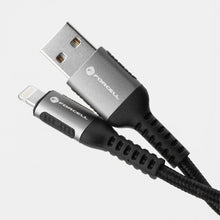 Заредете изображение във визуализатора на галерията – FORCELL F-ENERGY C257 cable USB A to Lightning 2,4A 12W Cafule 0,25 m black
