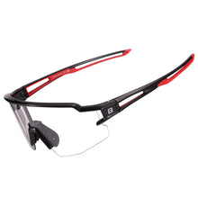 Заредете изображение във визуализатора на галерията – Rockbros 10173 photochromic UV400 cycling glasses - black and red
