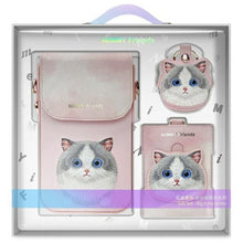 Заредете изображение във визуализатора на галерията – NIMMY set 3in1 phone bag + wallet + gps cover BIG EYED PET 2.0 Cat pink
