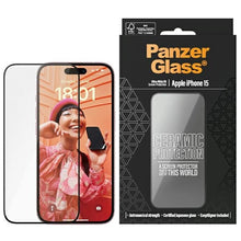 Заредете изображение във визуализатора на галерията – PanzerGlass Ceramic Protection ceramic glass for iPhone 15 with positioner
