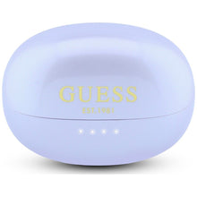Заредете изображение във визуализатора на галерията – Wireless earphones OWS Guess Metalic Finish Electropated Parts Classic Logo purple
