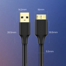 Заредете изображение във визуализатора на галерията – Ugreen US130 10840 USB-A 3.0 - micro USB-B cable 0.5m - black
