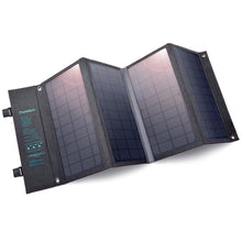 Заредете изображение във визуализатора на галерията – Choetech tourist USB solar charger, USB C 36W QC PD gray (SC006)
