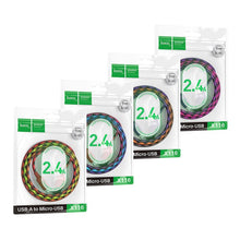 Заредете изображение във визуализатора на галерията – Cable USB A to Micro USB Hoco 2,4A 1 m X116 gradient purple
