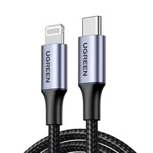 Заредете изображение във визуализатора на галерията – Ugreen US304 60760 Lightning - USB-C 2.0 MFi cable 1.5 m - gray
