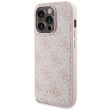 Заредете изображение във визуализатора на галерията – Guess 4G Metal Logo case set for iPhone 15 Pro + 5000mAh MagSafe power bank - pink
