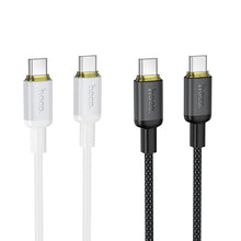 Заредете изображение във визуализатора на галерията – Cable USB C to USB C Hoco 3A 60W 1 m X128 Benefit black
