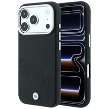 Заредете изображение във визуализатора на галерията – BMW case for IPHONE 18 Pro/17 Pro compatible with MagSafe (Sign Inclined Deboss Letters) black
