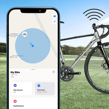 Заредете изображение във визуализатора на галерията – Silver Monkey Tag Bicycle Bell locator in the shape of a bicycle bell - black
