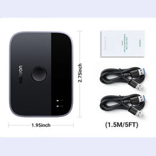Заредете изображение във визуализатора на галерията – Ugreen CM757 2in1 adapter 2x USB-A 3.0 (input) / 2x USB-A (output) - gray

