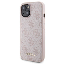 Заредете изображение във визуализатора на галерията – Guess 4G Metal Logo case set for iPhone 15 + 5000mAh MagSafe power bank - pink
