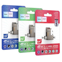 Заредете изображение във визуализатора на галерията – HOCO pendrive USB A + USB C + Type C UD14 256GB USB3.2
