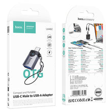 Заредете изображение във визуализатора на галерията – Adapter OTG USB C to USB A Hoco 3A UA46C gray
