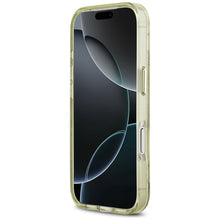 Заредете изображение във визуализатора на галерията – GUESS case for IPHONE 17 Pro Max compatible with MagSafe GUHMP17XHFLPEDN (IML Metal Glitter Flowers Triangle) green
