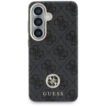 Заредете изображение във визуализатора на галерията – GUESS case for SAMSUNG S26 GUHMS26SP4GRMDEK (4G Rhinestone Round Logo MagSafe) black

