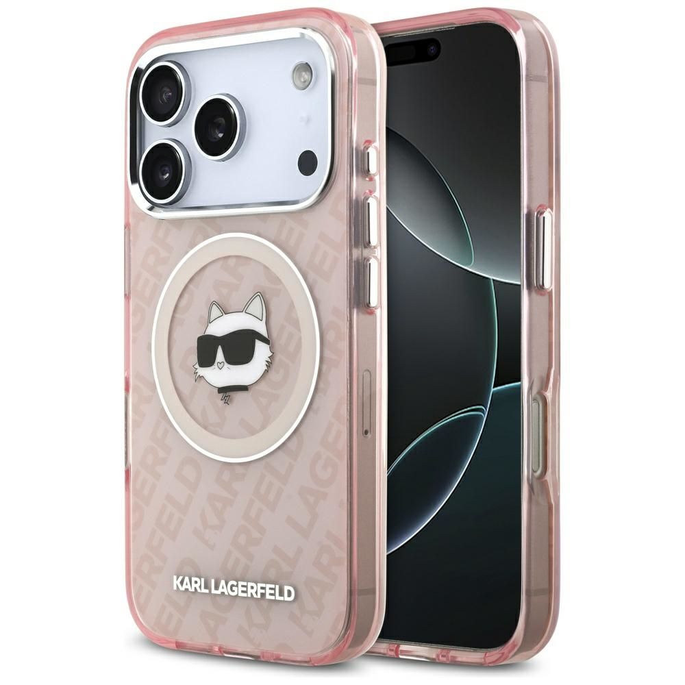 KARL LAGERFELD case for IPHONE 17 Pro compatible with MagSafe KLHMP17LHMKBCHOP (IML Choupette Head Logo) pink