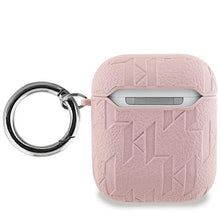 Заредете изображение във визуализатора на галерията – Karl Lagerfeld Monogram Karl &amp; Choupette Head case for AirPods 1 / 2 - pink
