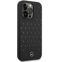 Заредете изображение във визуализатора на галерията – Mercedes Silicone Stars Pattern MagSafe case for iPhone 15 Pro - black
