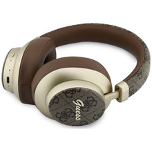 Заредете изображение във визуализатора на галерията – Wireless headphones Guess ENC 4G Gold Script Metal brown
