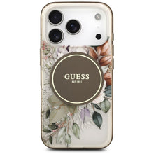 Заредете изображение във визуализатора на галерията – GUESS case for IPHONE 17 Pro Max compatible with MagSafe GUHMP17XHFWBDCEW (IML Flower &amp; Tonal Circle) brown
