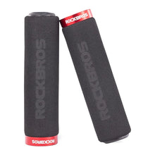 Заредете изображение във визуализатора на галерията – Rockbros BT1001BKRD sponge bicycle handlebar grips - black and red
