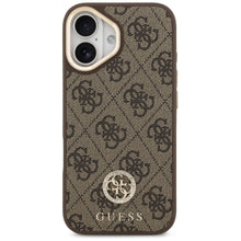 Заредете изображение във визуализатора на галерията – GUESS case for IPHONE 17 compatible with MagSafe GUHMP17SP4GRMDEW (PU W/ 4G Strass Logo) brown
