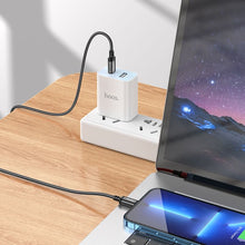 Заредете изображение във визуализатора на галерията – Cable USB C to Lightning Hoco PD 27W 2 m X89 black

