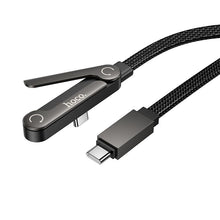 Заредете изображение във визуализатора на галерията – Cable with bracket USB C to USB C PD 60W Hoco 1,2 m U150 Exquisite black
