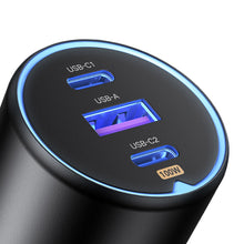 Заредете изображение във визуализатора на галерията – Ugreen CD293 car charger 2x USB-C PD and 1x USB-A 130W - black

