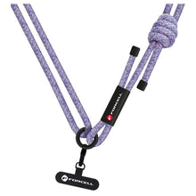 Заредете изображение във визуализатора на галерията – FORCELL F-DESIGN S10X165 crossbody phone lanyard with adjustable length (max 82,5cm in the loop) gray purple
